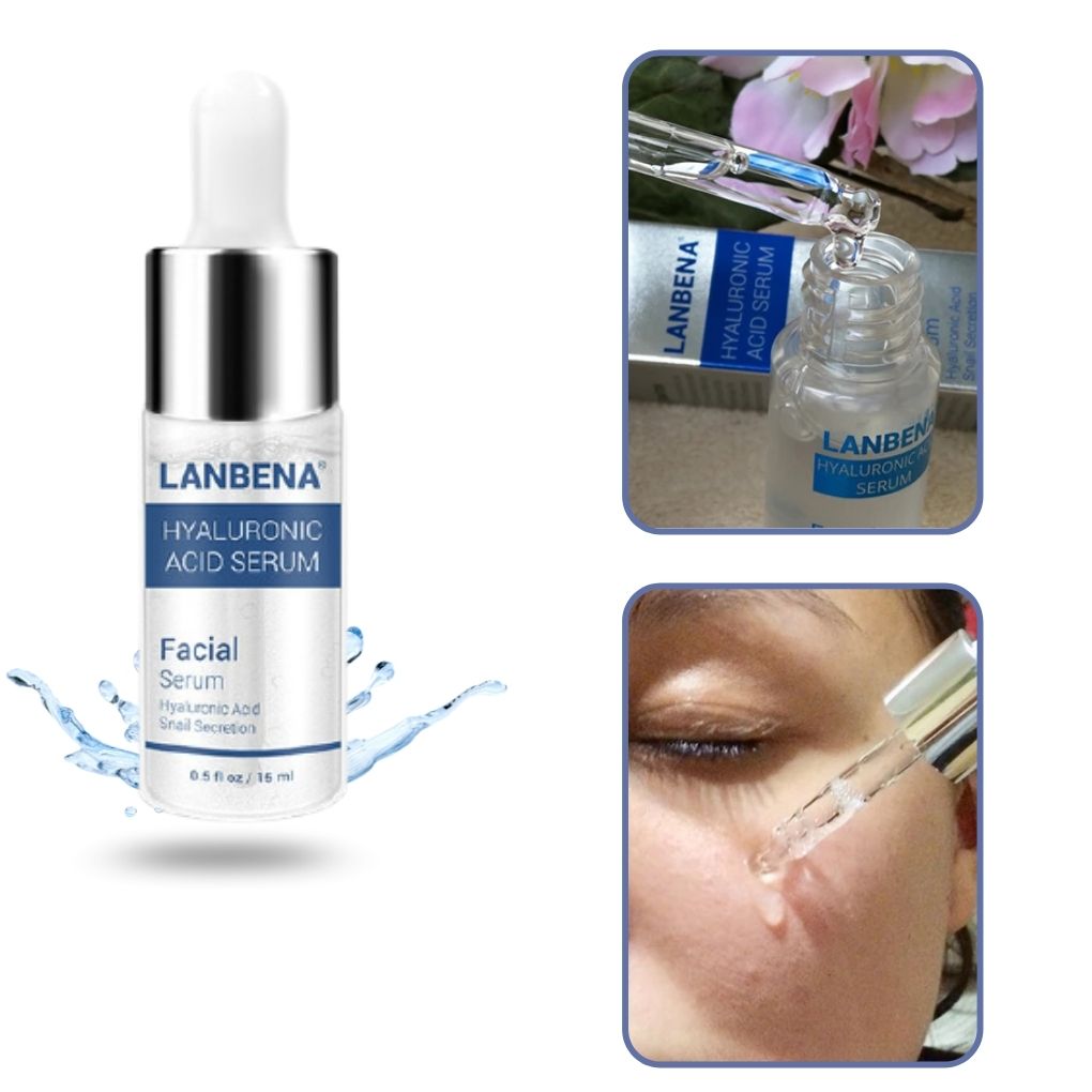 Serum Facial Acido Hialuronico Lanbena Anti- Arrugas Incluye Parches de Colageno Para labios Y ojos De Regalo