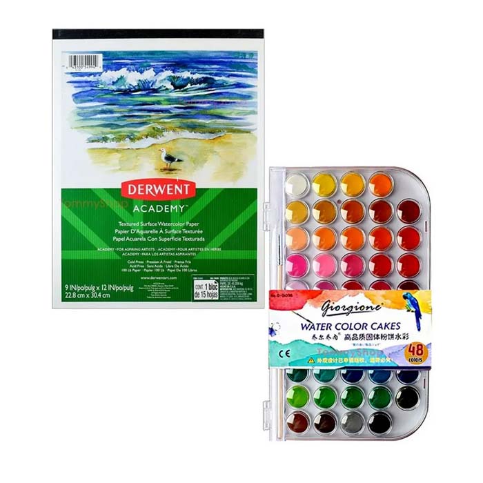 Acuarelas Estuche Giorgione + Block Derwent Acuarela Papel