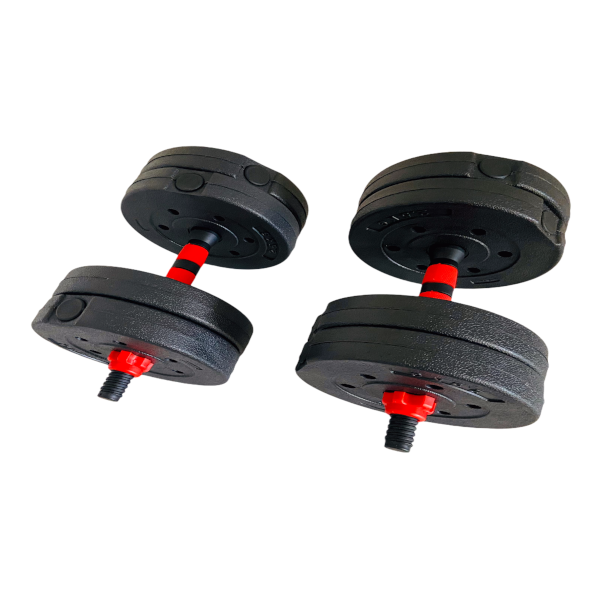 INFINITé Set de mancuernas y barra ajustable a 20 kg// Pvc dumbell set 20 kg