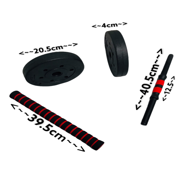 INFINITé Set de mancuernas y barra ajustable a 20 kg// Pvc dumbell set 20 kg