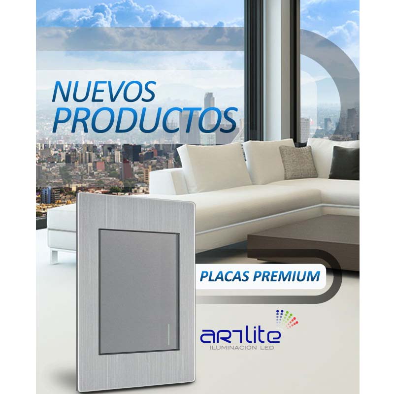 Placa Metalica con 1 Apagador Escalera Artlite
