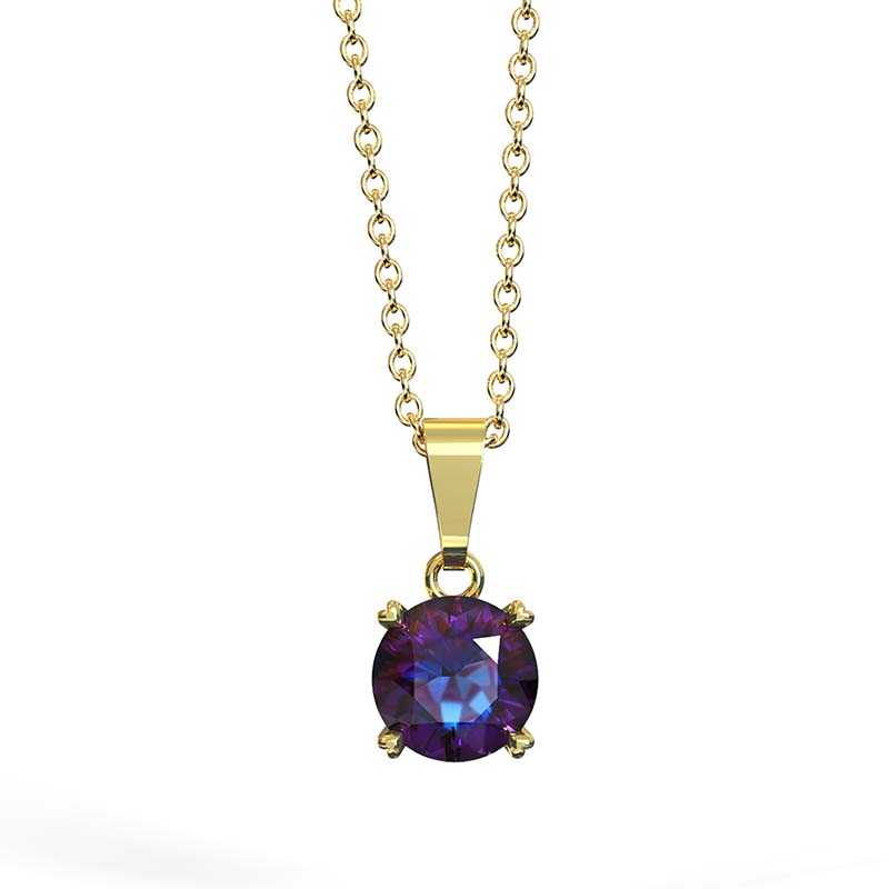 Collar para Mujer con Cristal Fino Europeo Solitario, Bañado en Oro 14k- Collar Elegante y Brillante-Collares de Mujer de Moda- Joyería para Mujer de Moda- Regalo especial