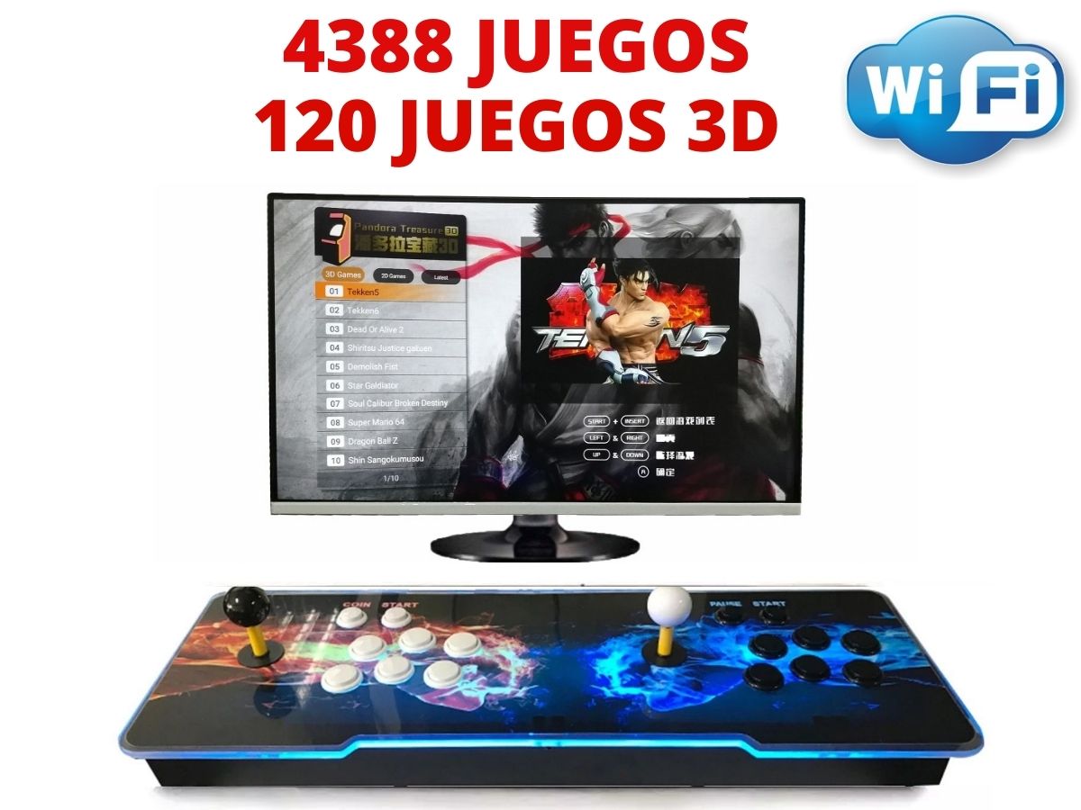 Consola Pandora Wifi Arcade Box Juegos Tablero Maquinita 4388 Juegos 120 3D