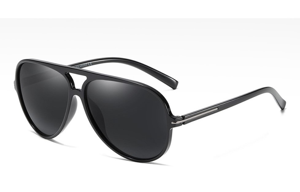 Lentes De Sol Kansas Aviador Negro Matte Polarizados By Rebel