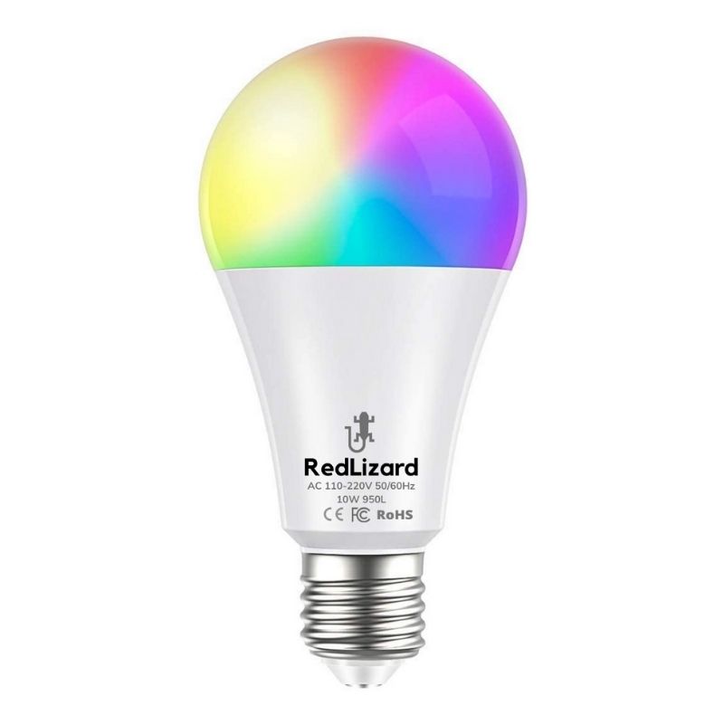Foco Inteligente Redlizard Colores RGB 10 Watts Compatible con Alexa y Google 