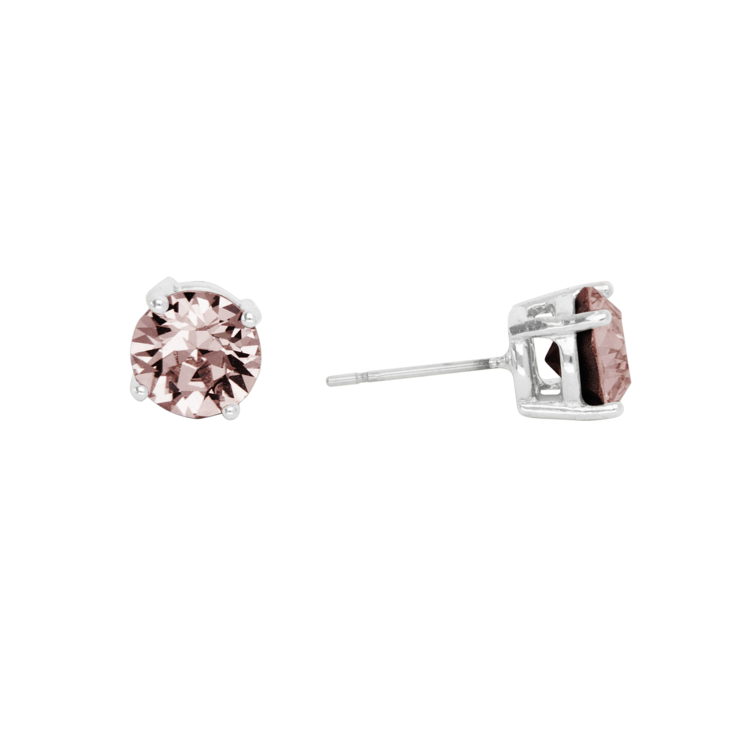 Arete para Mujer con Cristal Fino Europeo Round Stone, Bañado en Rodio, Arete Elegante y Brillante, Aretes de Mujer de Moda, Joyería para Mujer de Moda, Regalo especial