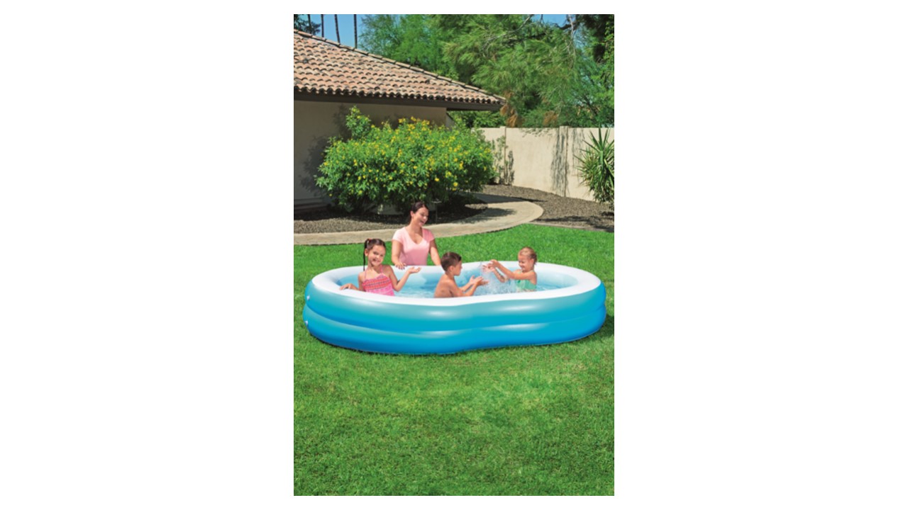 Alberca Inflable curva 2 anillos azul 2.62x1.57x46cm Bestway 54117