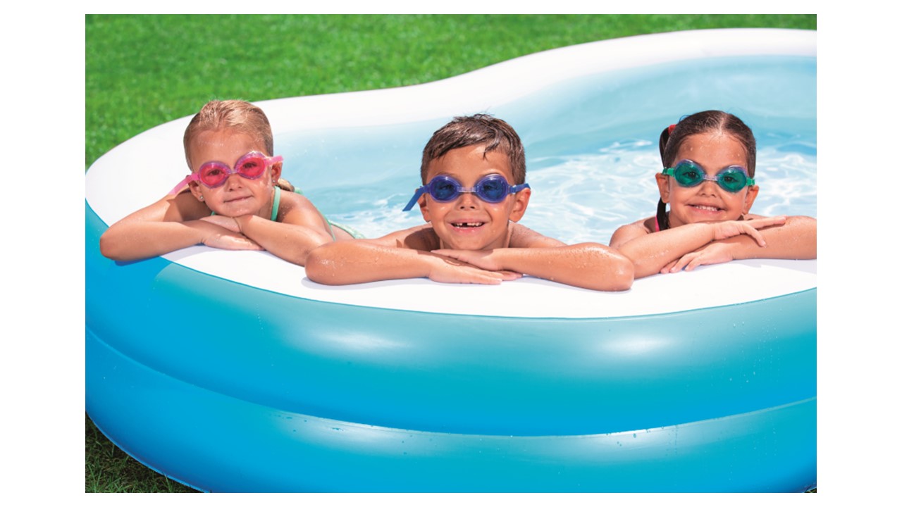 Alberca Inflable curva 2 anillos azul 2.62x1.57x46cm Bestway 54117