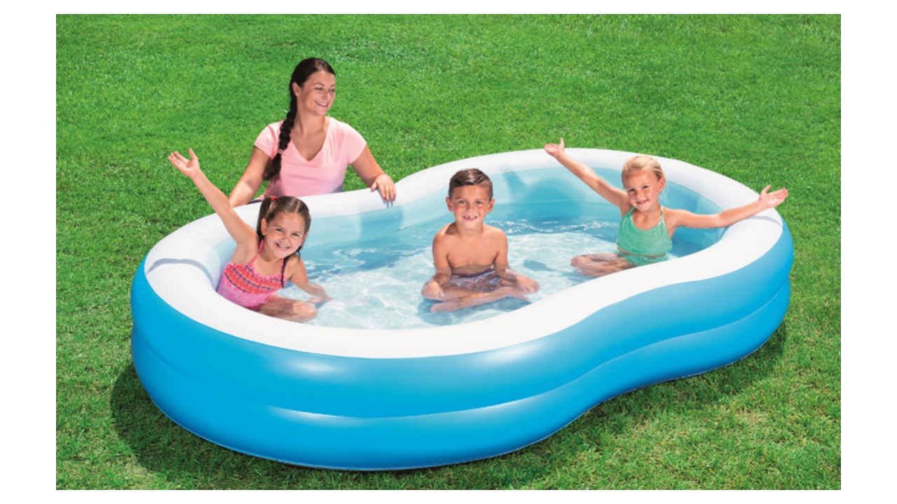 Alberca Inflable curva 2 anillos azul 2.62x1.57x46cm Bestway 54117