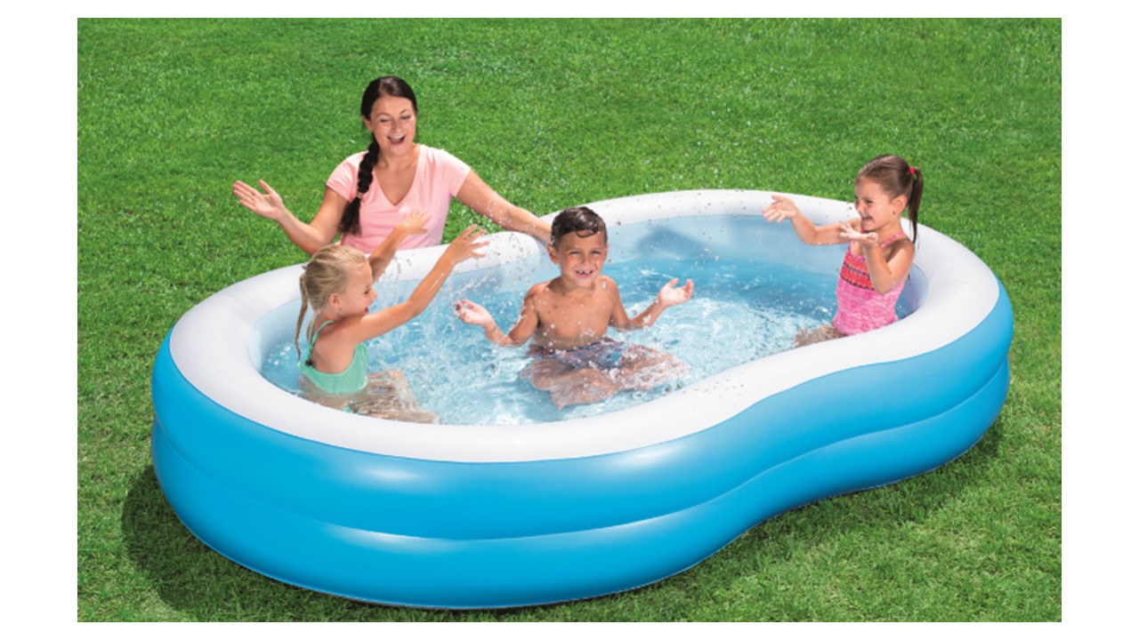 Alberca Inflable curva 2 anillos azul 2.62x1.57x46cm Bestway 54117