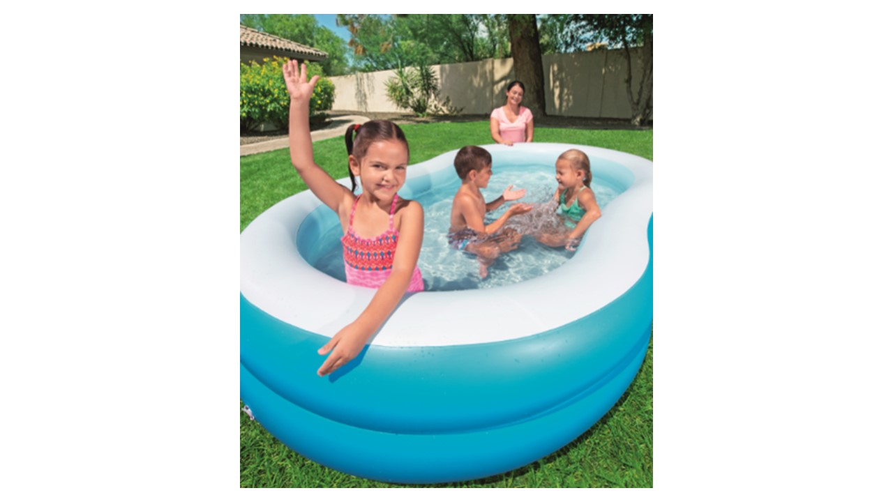 Alberca Inflable curva 2 anillos azul 2.62x1.57x46cm Bestway 54117
