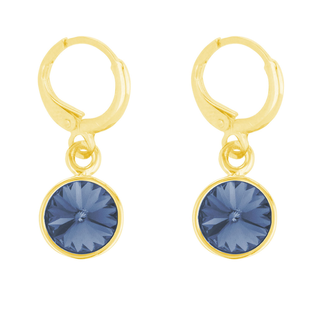 Arete para Mujer con Cristal Fino Europeo en forma de Circulo, Bañado en Oro 14k, Arete Elegante y Brillante, Aretes de Mujer de Moda, Joyería para Mujer de Moda, Regalo especial