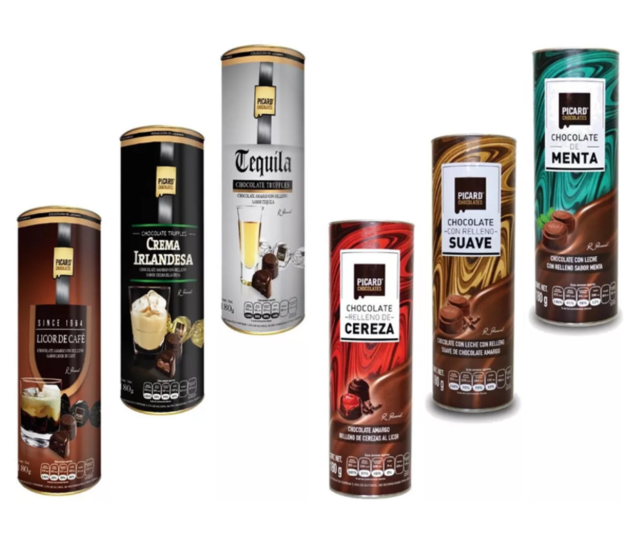 Combo Chocolate Picard 6 tubos 180g Surtidos