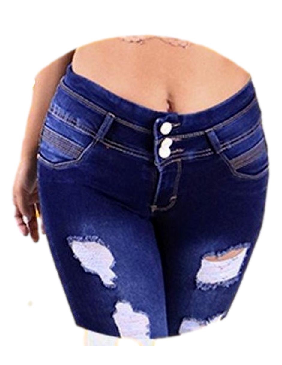Jeans rasgados rotos pantalón mezclilla colombianos destrucción skinny stretch diamante Bella