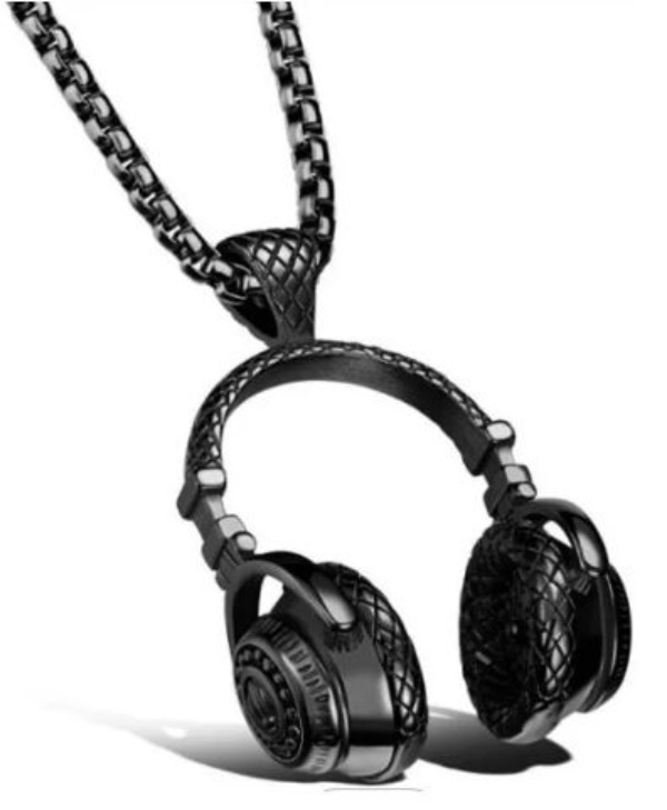 Collar Cadena Dije Audífonos Diadema Música Hombre Regalo
