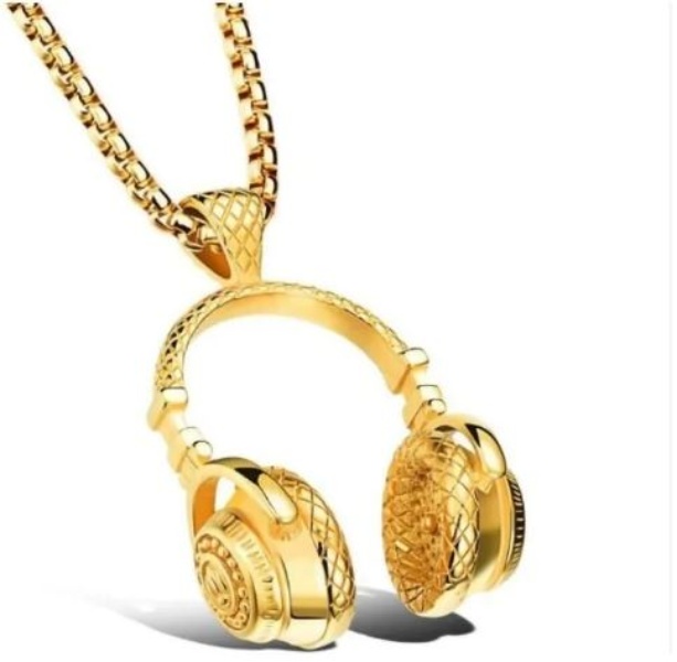 Collar Cadena Dije Audífonos Diadema Música Hombre Regalo