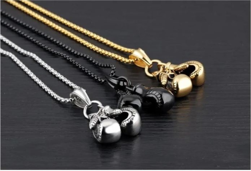 Collar Cadena Guante De Box Ring Hombre Regalo Pareja
