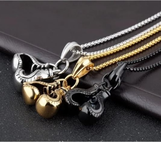 Collar Cadena Guante De Box Ring Hombre Regalo Pareja