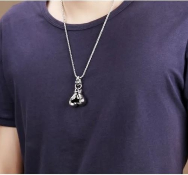 Collar Cadena Guante De Box Ring Hombre Regalo Pareja