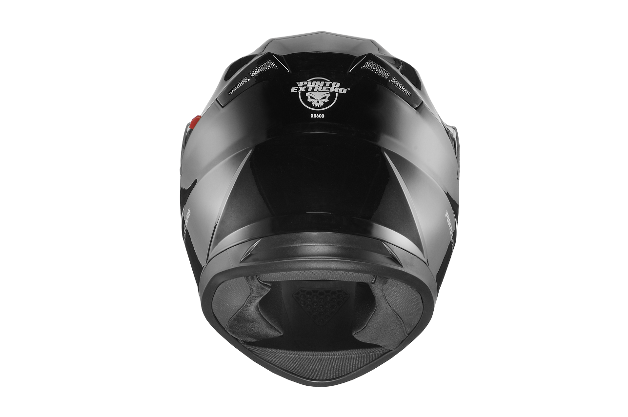 CASCO CERRADO PUNTO EXTREMO XR600 NEGRO BRILLANTE MOTO