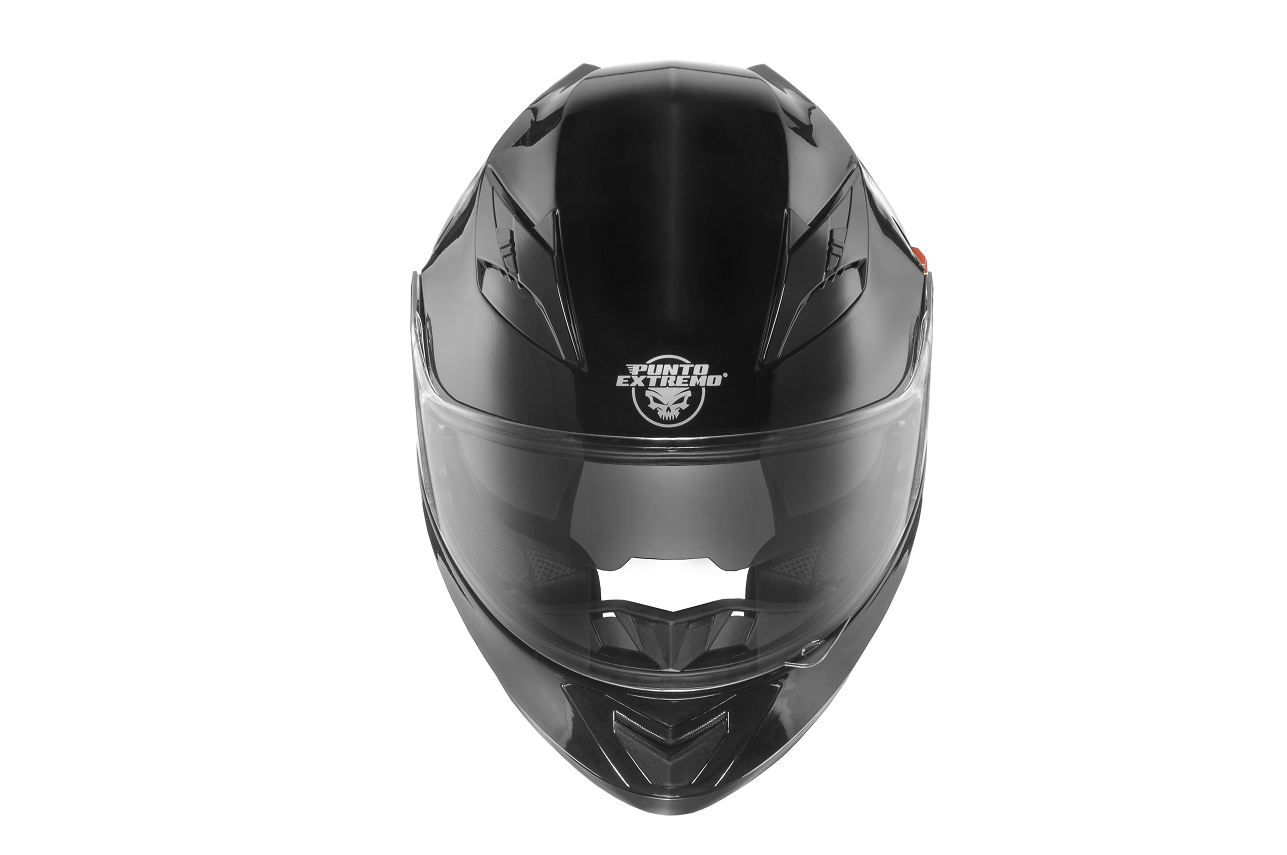 CASCO CERRADO PUNTO EXTREMO XR600 NEGRO BRILLANTE MOTO