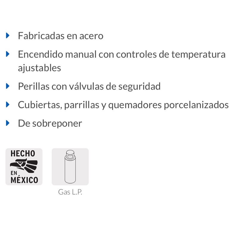 Parrilla a gas de Gas 4 Quemadores Foset color  negra PAGA-4