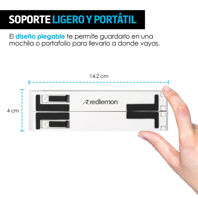 Soporte para Laptop Tablet y Celular Plegable 3 en 1 Redlemon