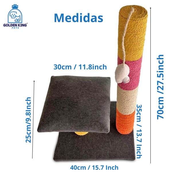 Poste Juguete Rascador Gatos | Árbol Trepador Mueble 70cm 