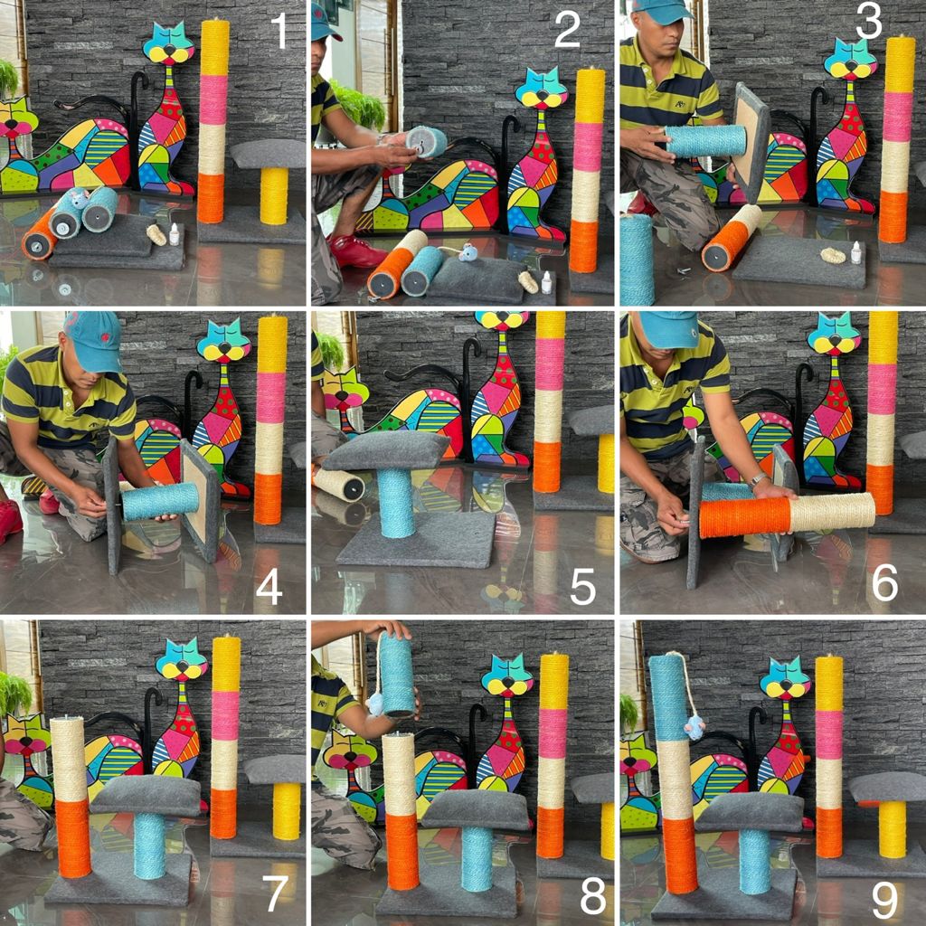 Poste Juguete Rascador Gatos | Árbol Trepador Mueble 70cm 