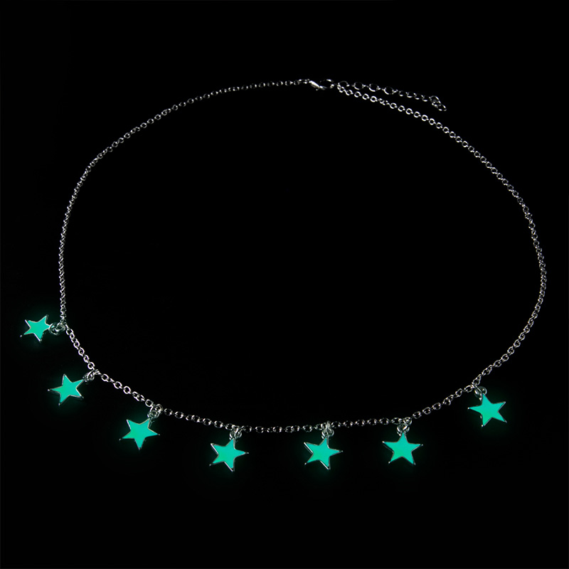 Collar Corazón Flor Estrellas Brilla En La Oscuridad