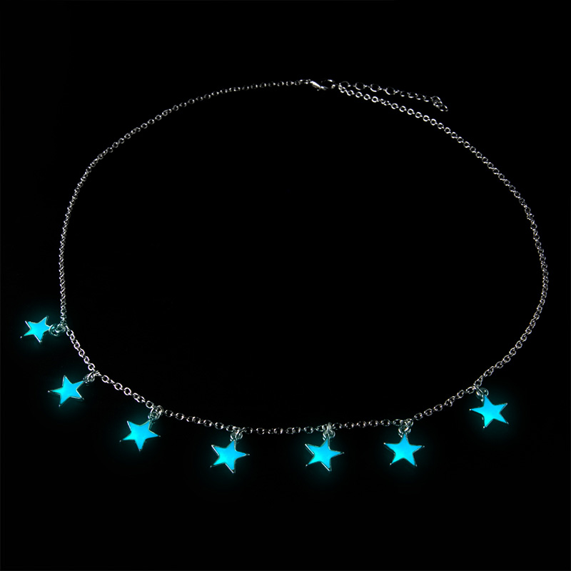 Collar Corazón Flor Estrellas Brilla En La Oscuridad