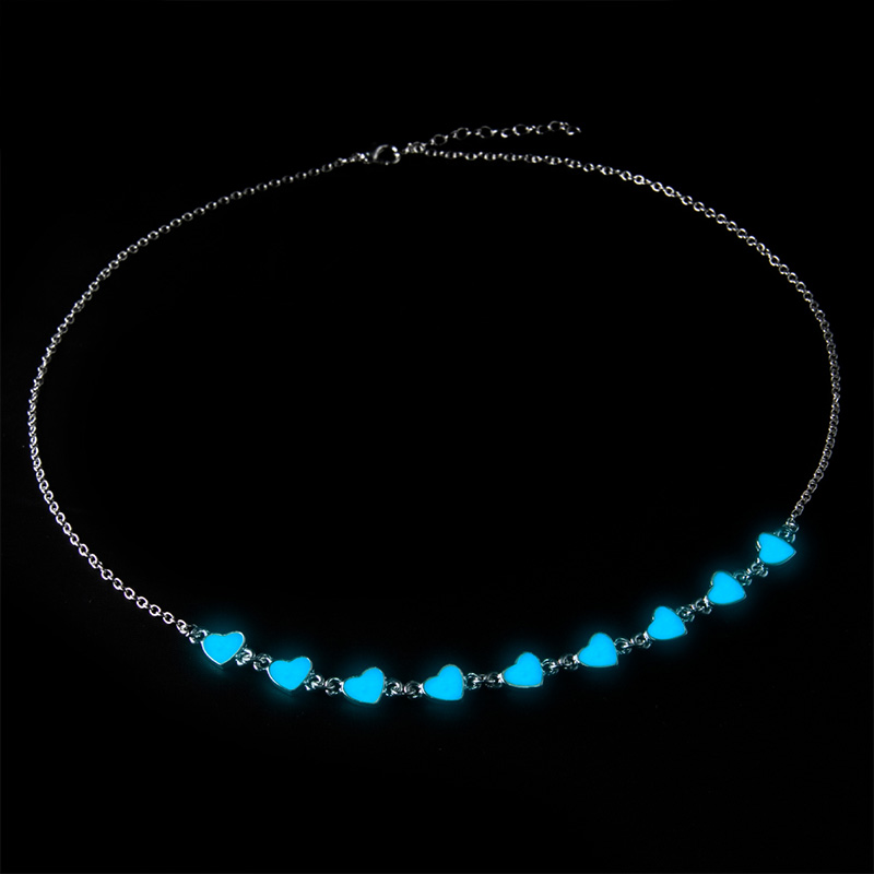 Collar Corazón Flor Estrellas Brilla En La Oscuridad