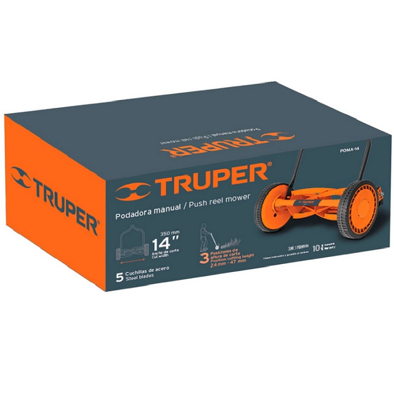 Podadora Manual  14" Cortadora de Pasto-Hierba sistema de rodillo jardin Jardinera Truper  14POMA-14