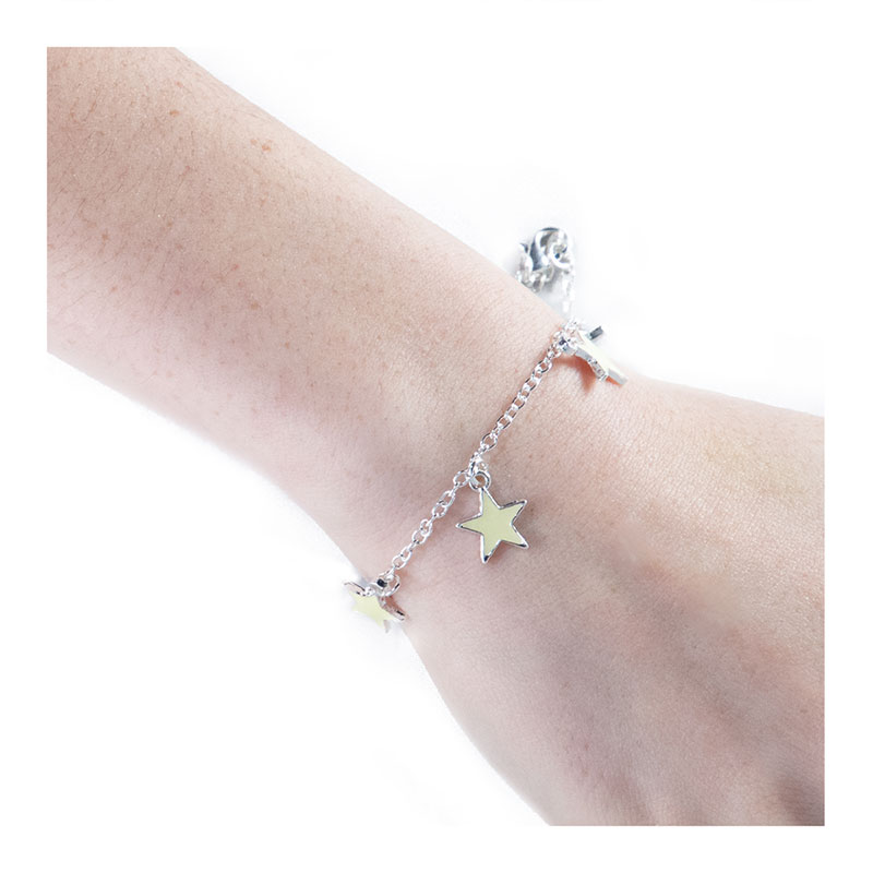 Pulsera Corazon Flor Estrellas Brilla En La Oscuridad Fosforescente