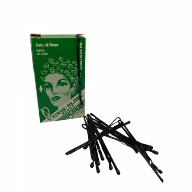 Pasadores Punta de Goma Alma Negro 48 Piezas 