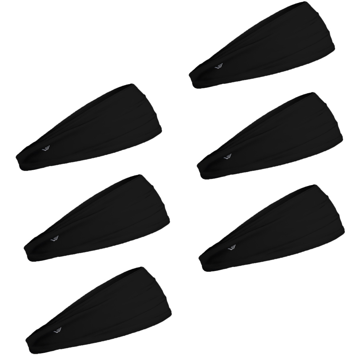 6 Diademas O Bandas Para Cabeza  Deportivas Color Negro Liso Vexd 