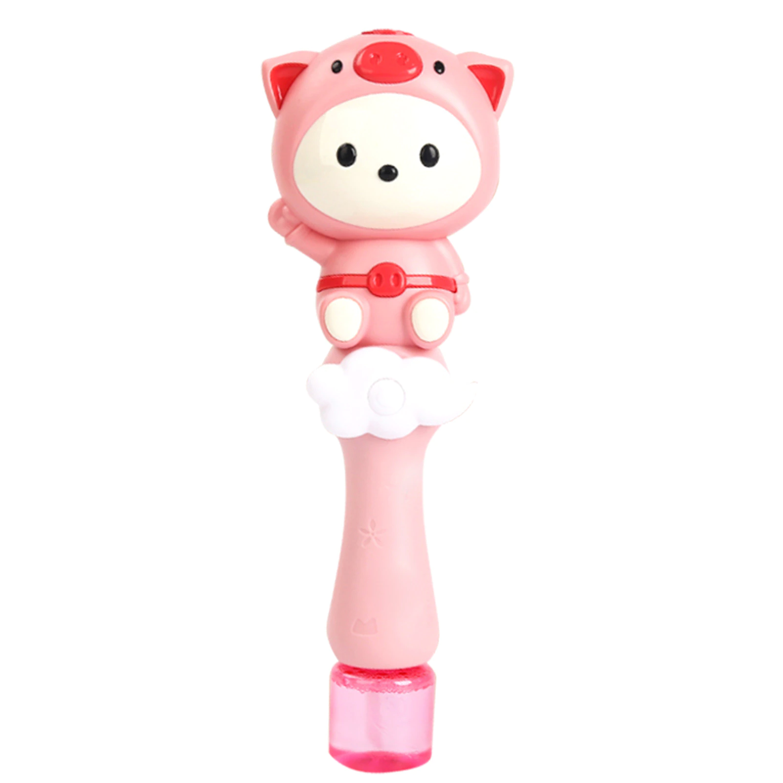 Juguete de Burbujas Con Batería Recargable Varita De Burbujas Con Luz Y Sonido Figura Cerdido Rosa 