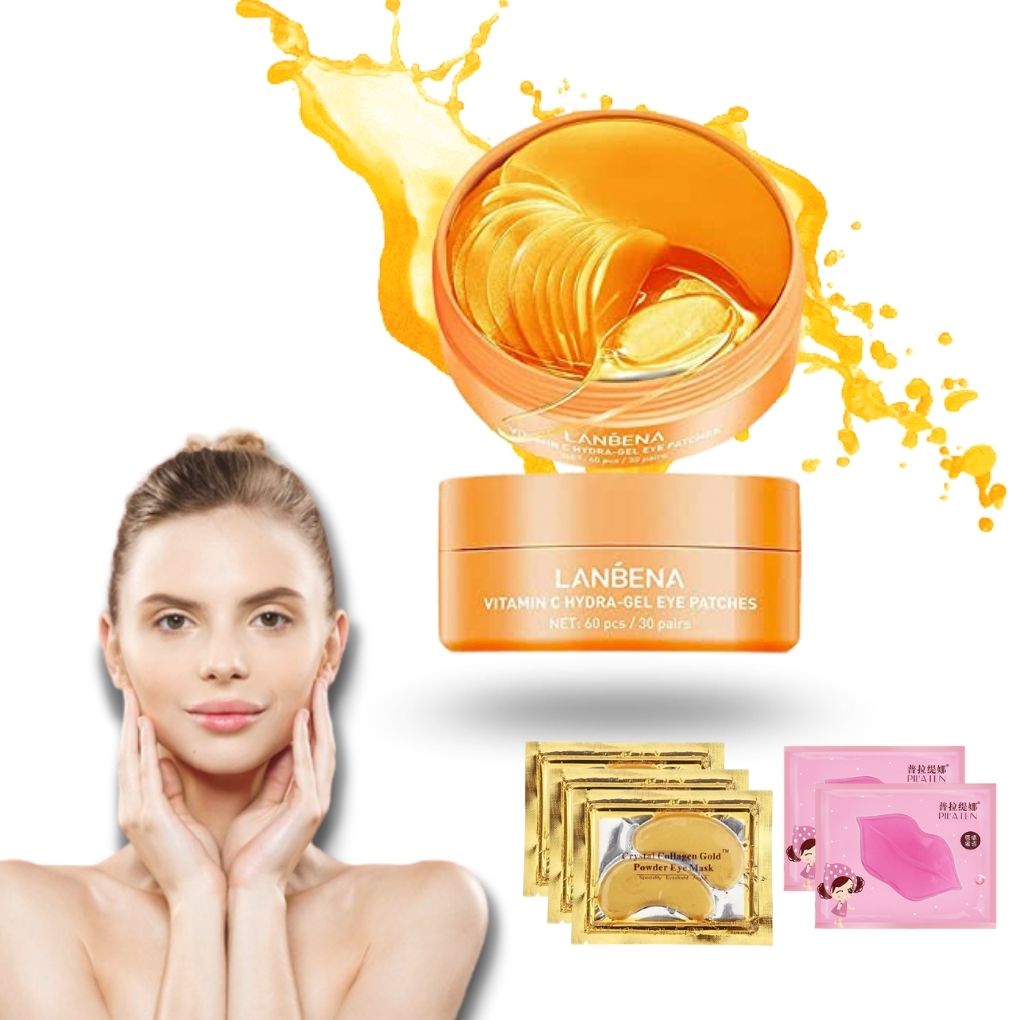 Parches Para Ojos De Vitamina C Lanbena Aclara Ojeras Mas Parches De Colageno Para Ojos Y Labios Como Regalo