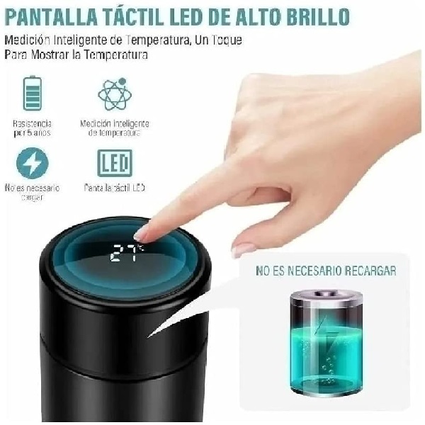 Termo Digital Inteligente 500ml Botella De Acero Inoxidable. Azul