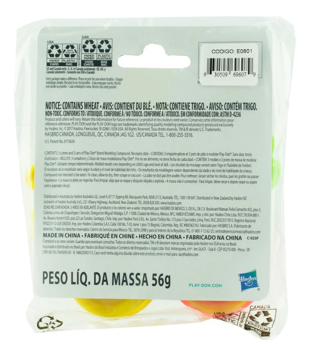 Play Doh Moldes Pack 12 Sets 56 Gr C/U Hasbro