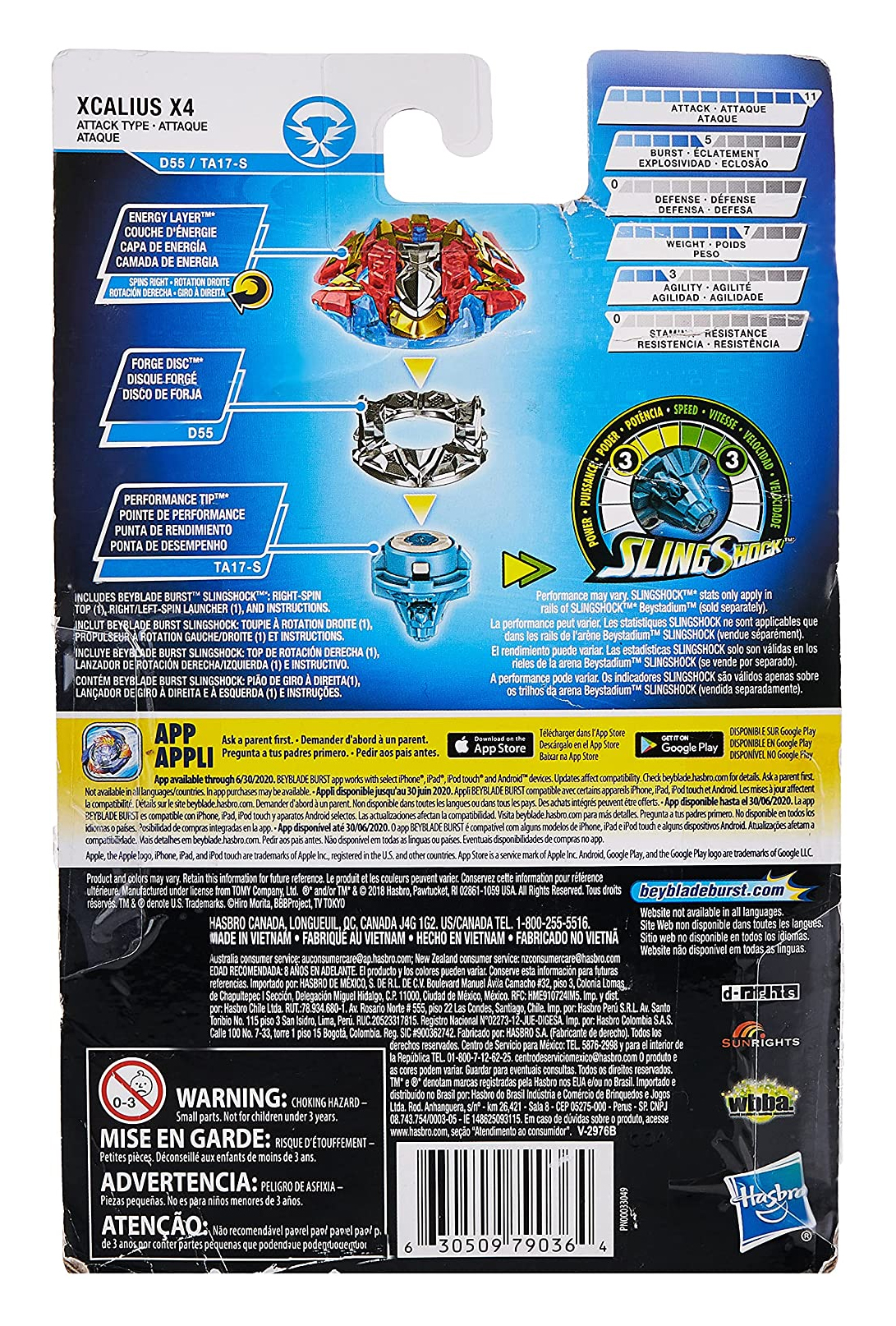 Beyblade Burst Turbo Xcalius X4 Sling Shock Hasbro