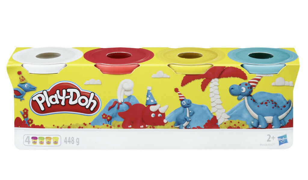 Paquete 12 Play Doh Latas Masa 448g Dinosaurios Zoologico y Helados hasbro