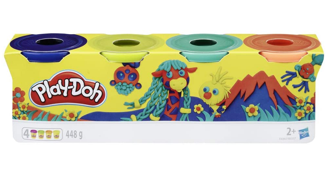Paquete 12 Play Doh Latas Masa 448g Dinosaurios Zoologico y Helados hasbro
