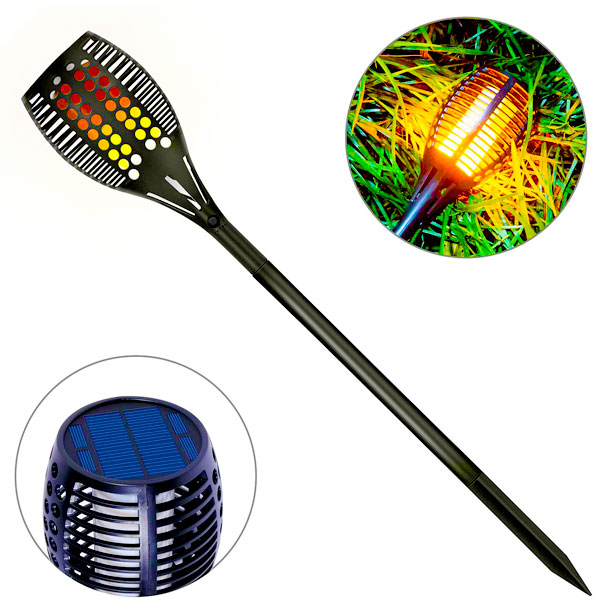 Zen Zen Lámpara Antorcha Solar Para Jardín Led Flama 2 Piezas Luces de decoración con energía solar.