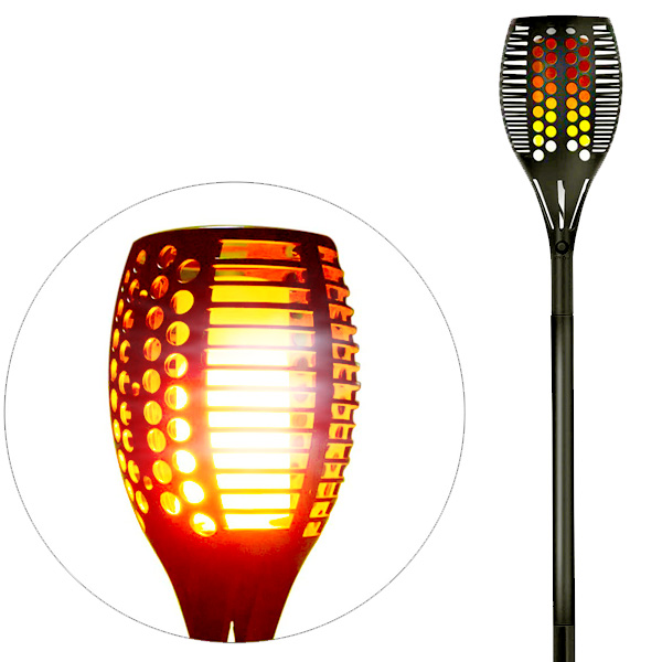 Zen Zen Lámpara Antorcha Solar Para Jardín Led Flama 2 Piezas Luces de decoración con energía solar.