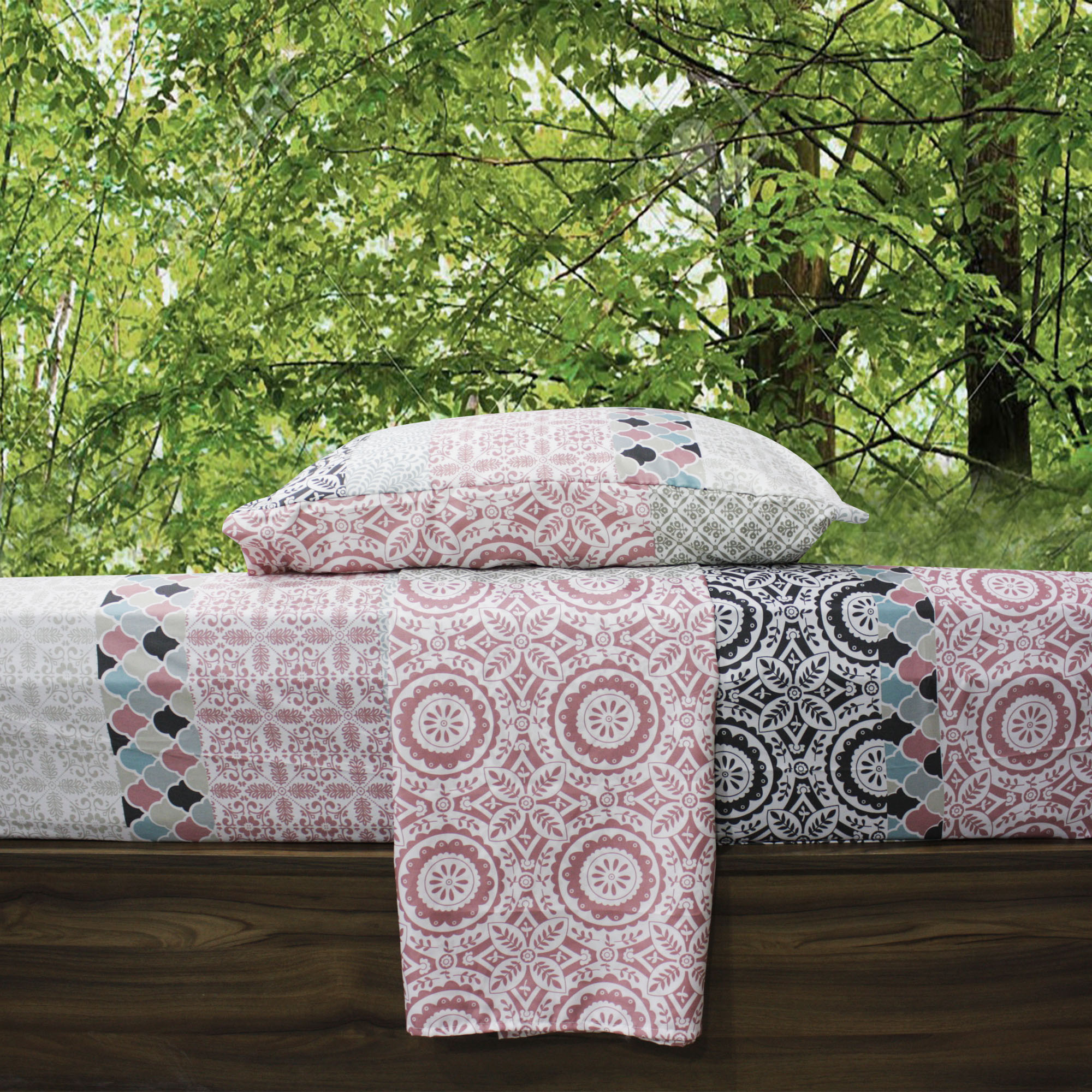 Sábanas King 2500 Hilos Tacto Suave Estampado Floral