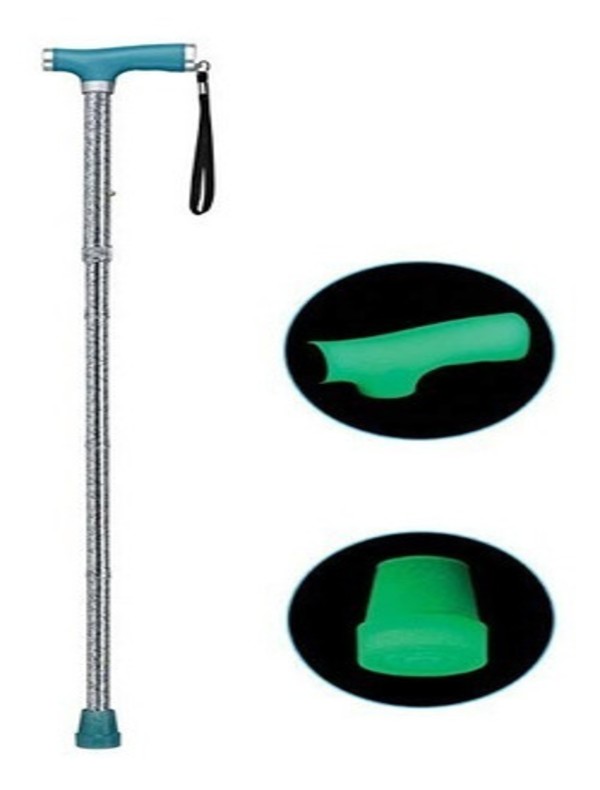 Baston Ajustable Plegable Puño De Gel Florecente