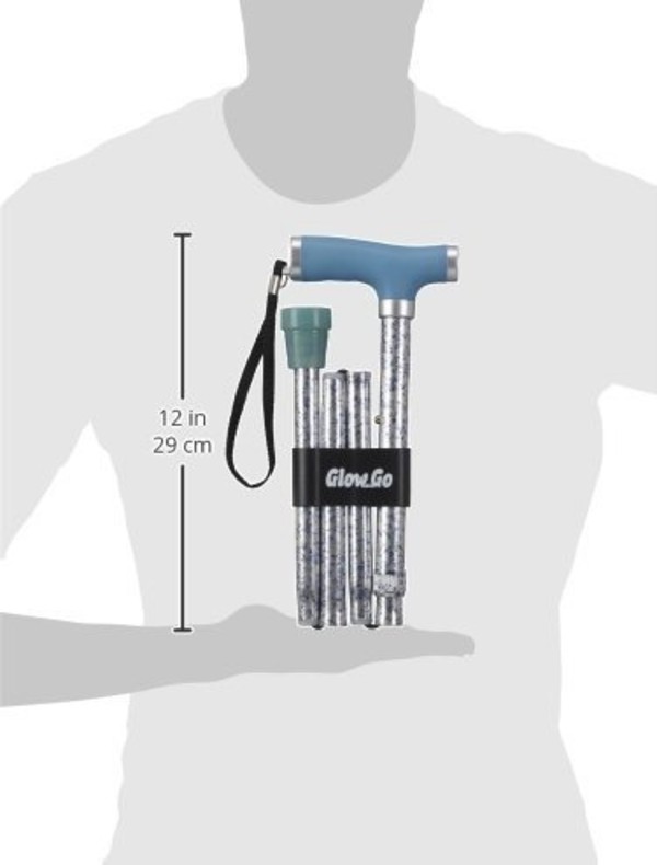 Baston Ajustable Plegable Puño De Gel Florecente