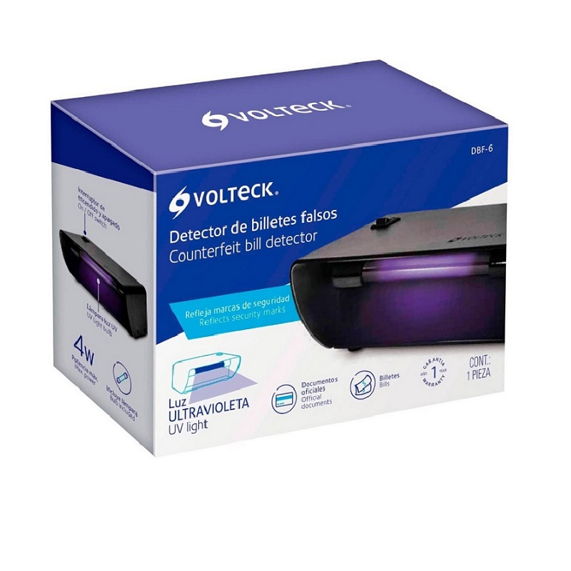 Detector de Billetes Falsos con Lampara UV  Revisar marcas de Tarjetas y otros Documentos DBF-6