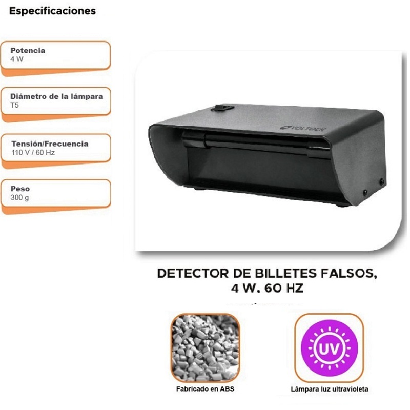 Detector de Billetes Falsos con Lampara UV  Revisar marcas de Tarjetas y otros Documentos DBF-6